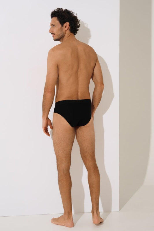 Комплект от 2 бр. мъжки памучни слипове в черно Lisca Hermes Men 032034-02