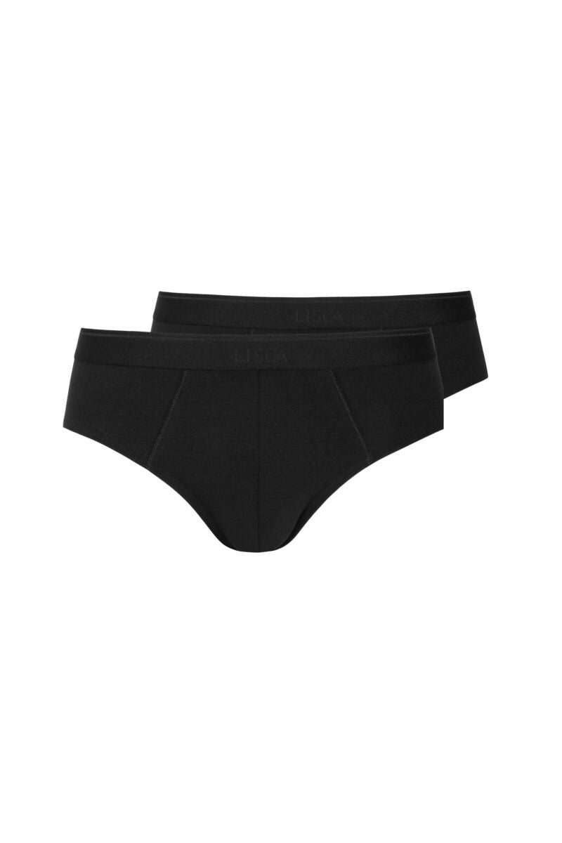 Комплект от 2 бр. мъжки памучни слипове в черно Lisca Hermes Men 032034-02