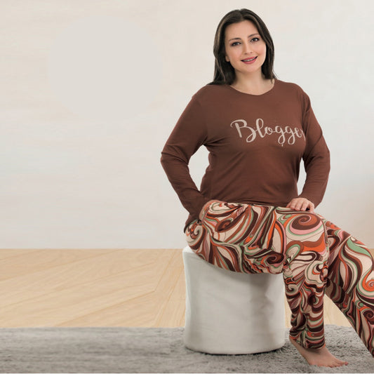 Дамска макси пижама с дълъг ръкав LY-11369