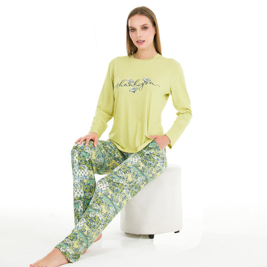 Дамска пижама от вискоза с дълъг ръкав 11631