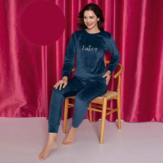 Плюшено домашно облекло от кадифе LY-28006