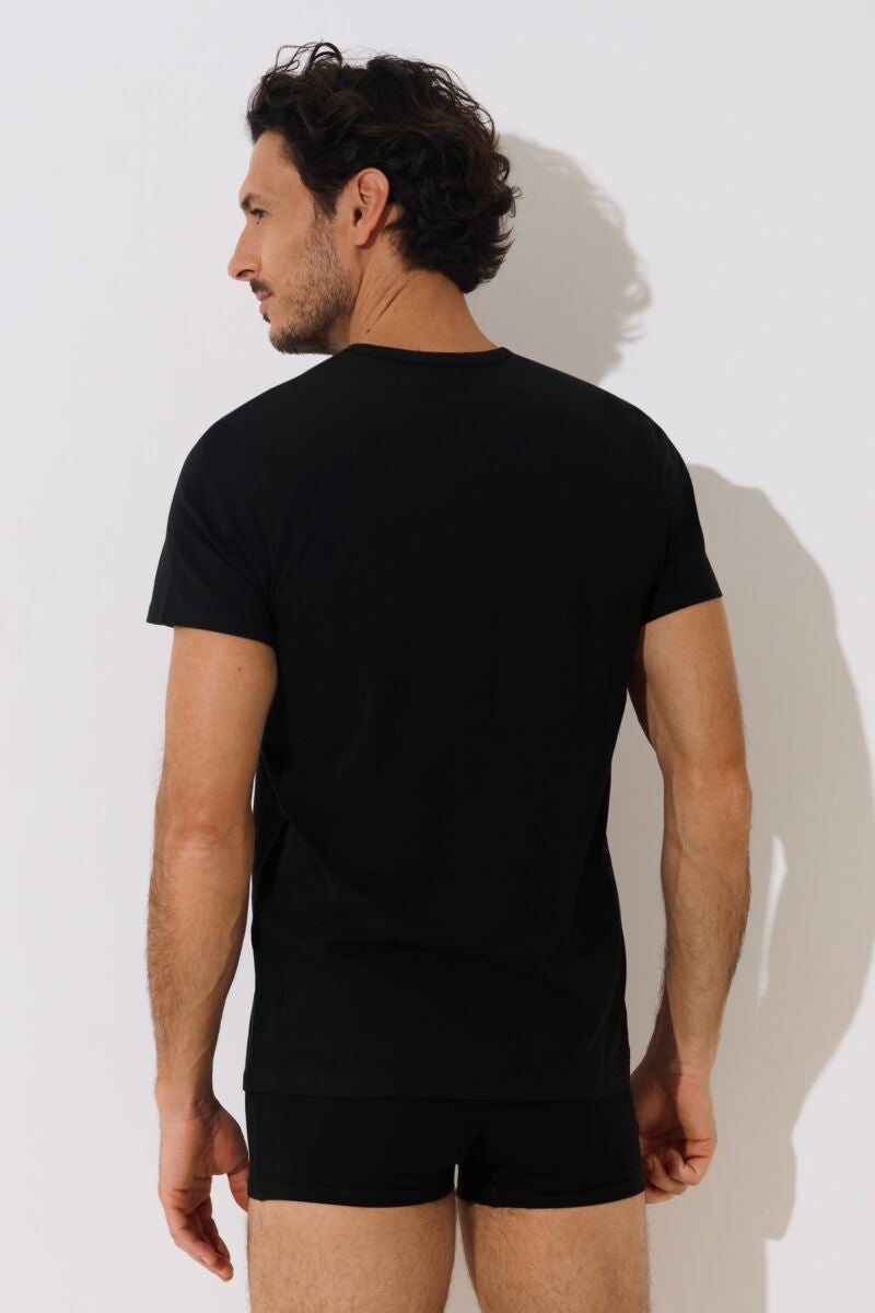 Мъжка памучна фланела с къси ръкави в черно Lisca Hermes Men 031010-02