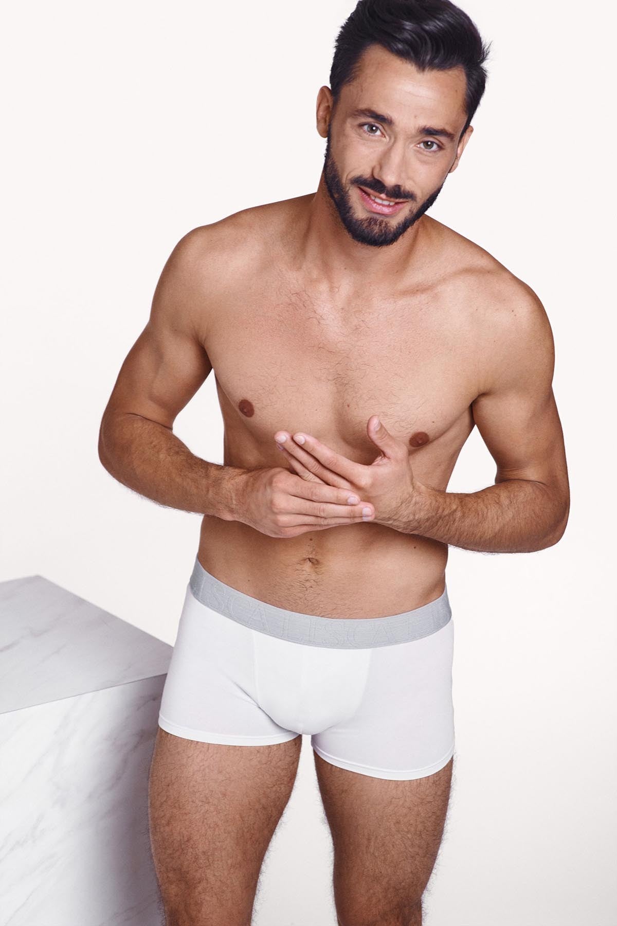 Мъжки памучни боксерки в бяло Lisca Hercules Men 032026-01