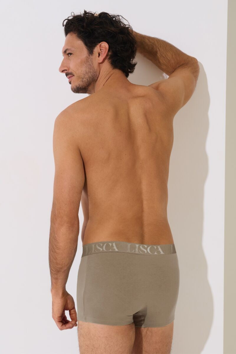 Мъжки памучни боксеки в сиво кафяво Lisca Odysseus Men 032039-S4