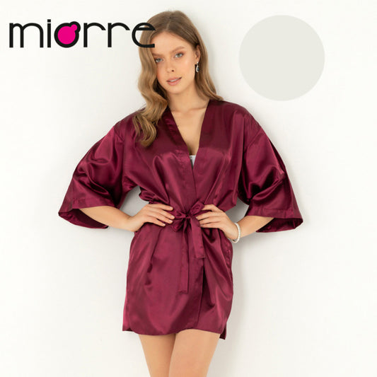 Къс сатенен дамски халат с 3/4 ръкав ME-18050