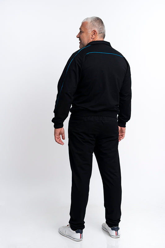 Мъжки черен памучен спортен екип Никола