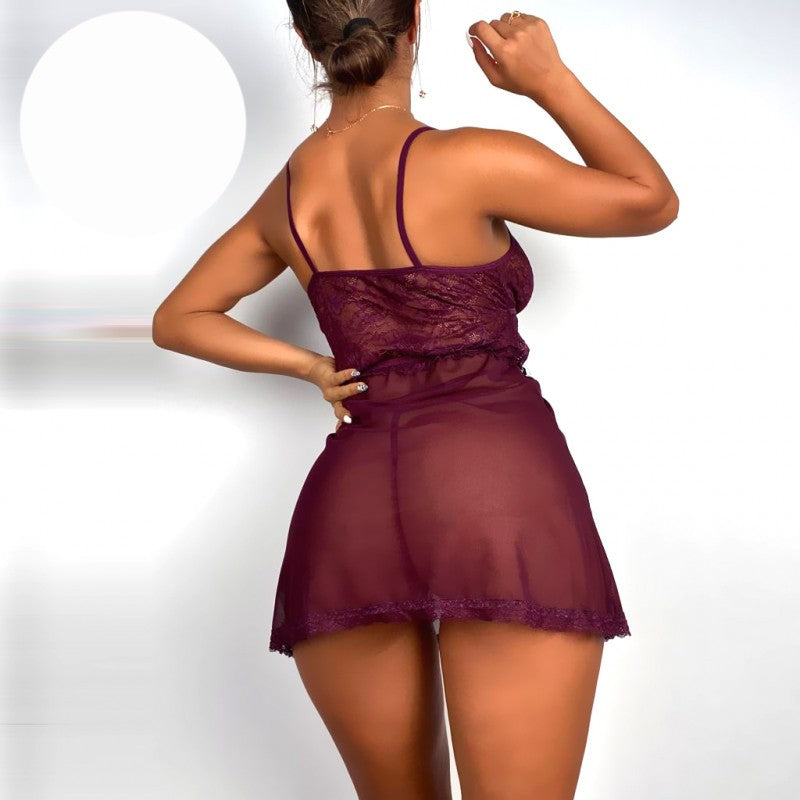 Къса babydoll нощница с прашки NL-3295