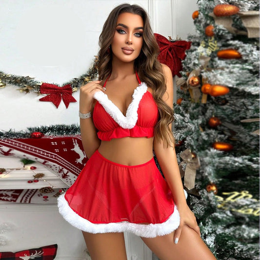 Еротичен червен бейбидол костюм NL-3629