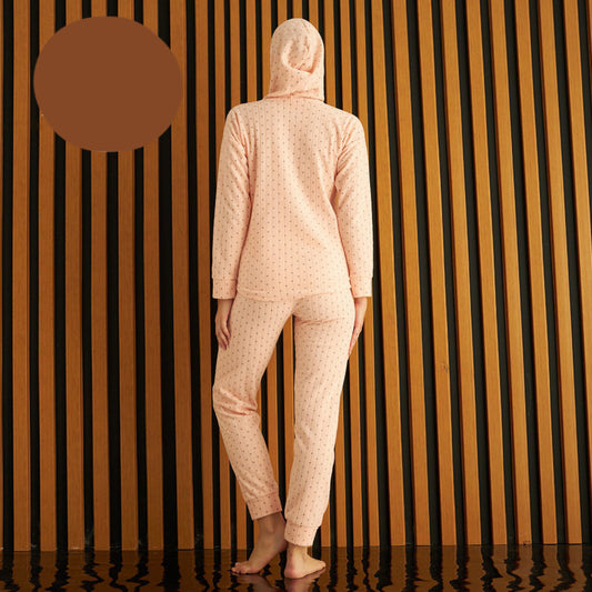 Дамски поларен комплект с качулка 3720-23