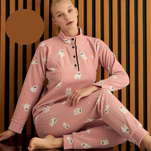 Дамска пижама от полар с дълъг ръкав PI-3760-5