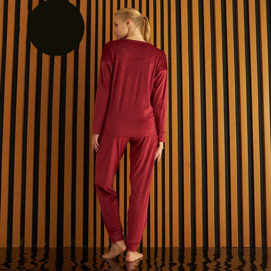 Дамски плюшен комплект с дълги ръкави PI-4200-17