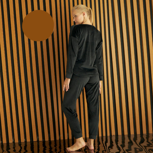 Дамска плюшена пижама с дълъг ръкав PI-4200-26