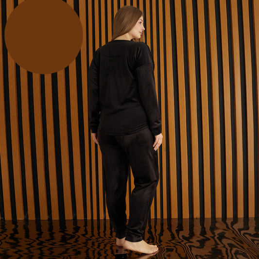 Макси плюшено домашно облекло с дълъг ръкав PI-4220-18