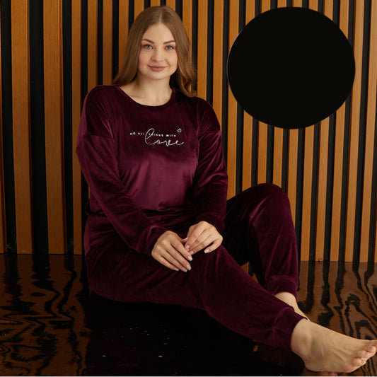 Макси плюшен домашен комплект с дълъг ръкав PI-4220-25