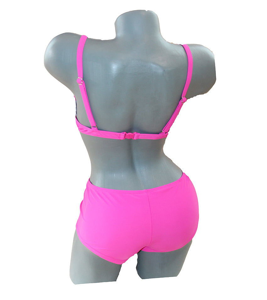 Дамски бански в две части с боксер Пинк