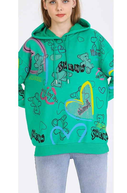 Дамски памучен суитшърт с качулка Полина