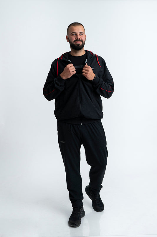 Мъжки памучен спортен екип в тъмно сиво Сашо