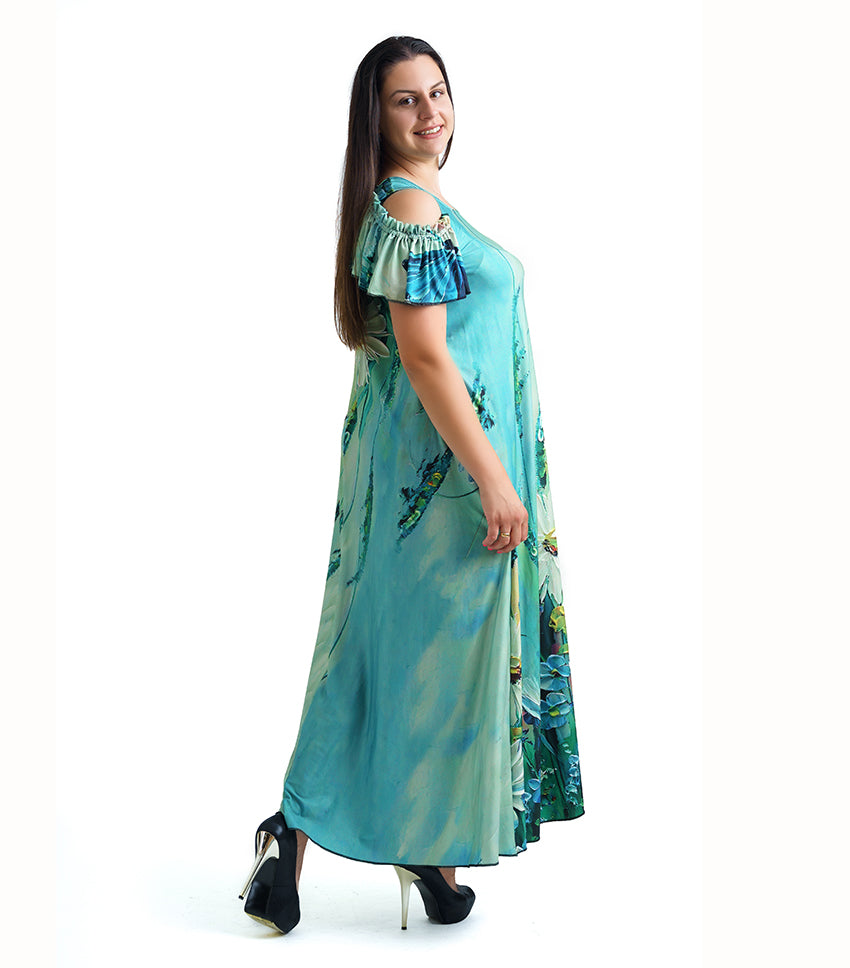 Зелена дълга рокля Шарлот