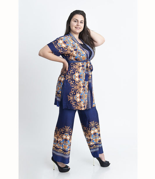 Комплект кимоно с къс ръкав и прав панталон Сирена