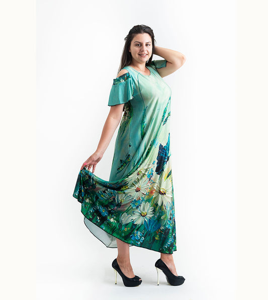 Дълга рокля с къси ръкави Соня