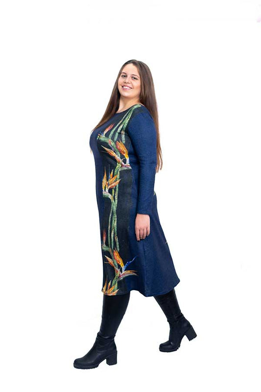 Синя дълга рокля Мими