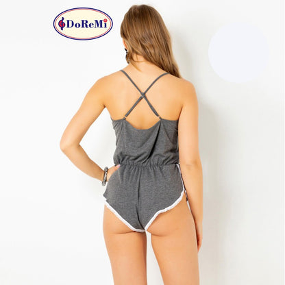 Къс памучен гащеризон с кръстосани презрамки ME-0073