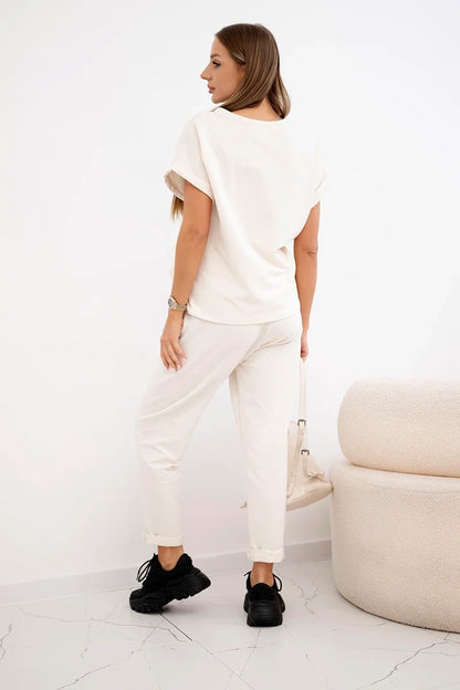 Памучен комплект от блуза с панталон ART0084