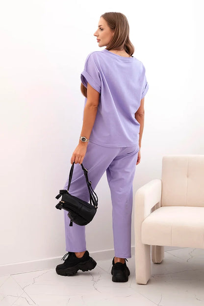 Памучен комплект от блуза с панталон ART0084