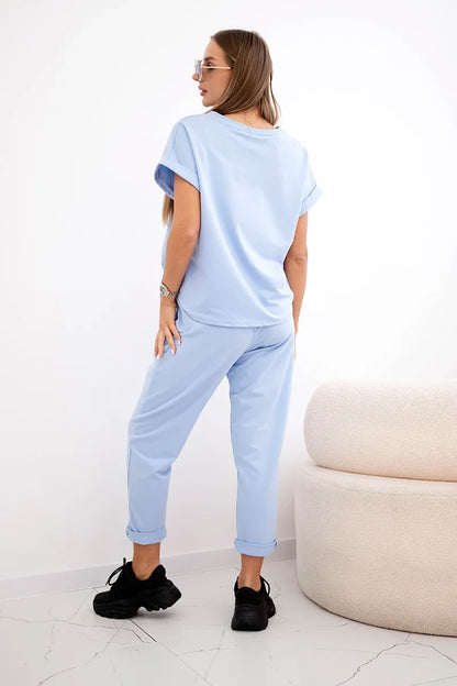 Памучен комплект от блуза с панталон ART0084