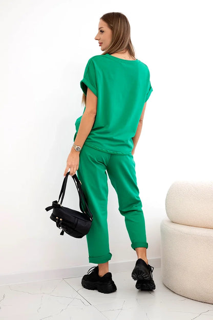 Памучен комплект от блуза с панталон ART0084