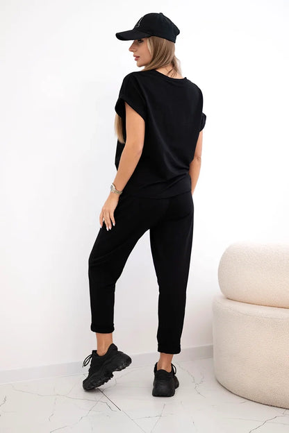 Памучен комплект от блуза с панталон ART0084