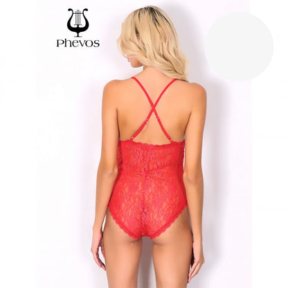 Дантелено боди с кръстосани презрамки 0146