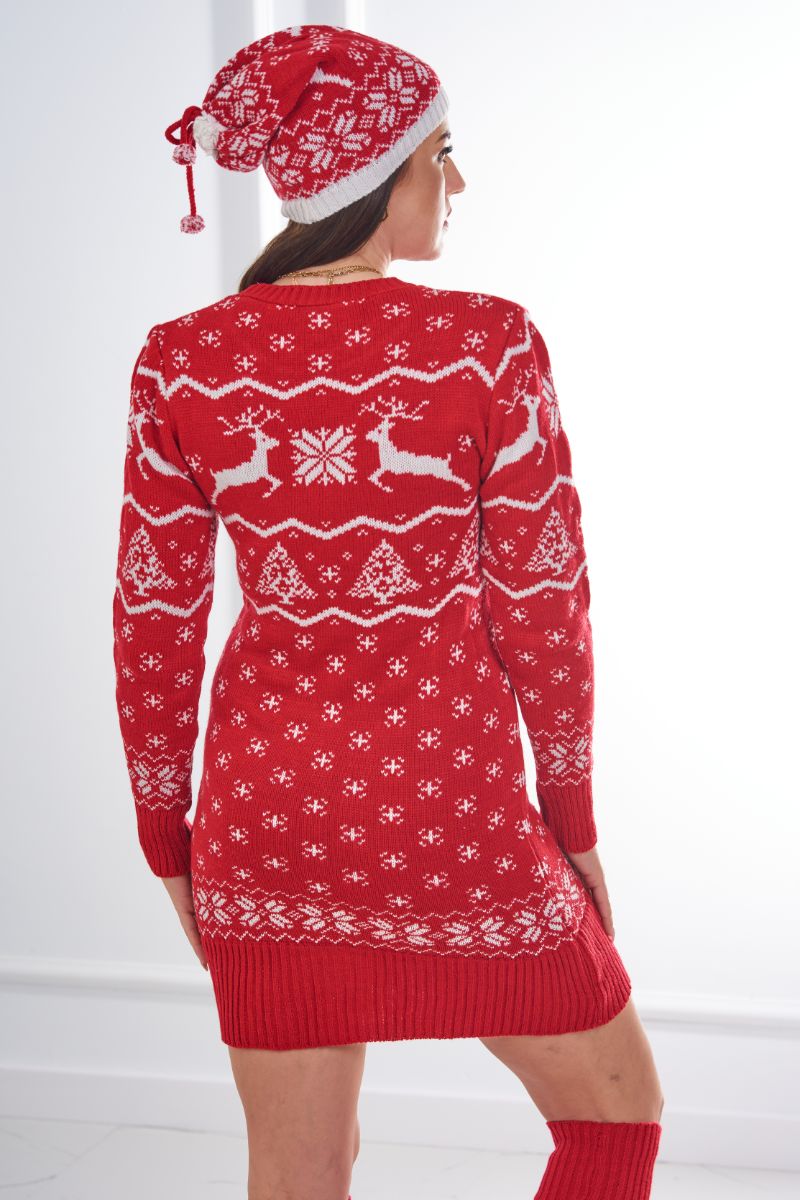 Коледен комплект от блуза с шапка и чорапи 1004