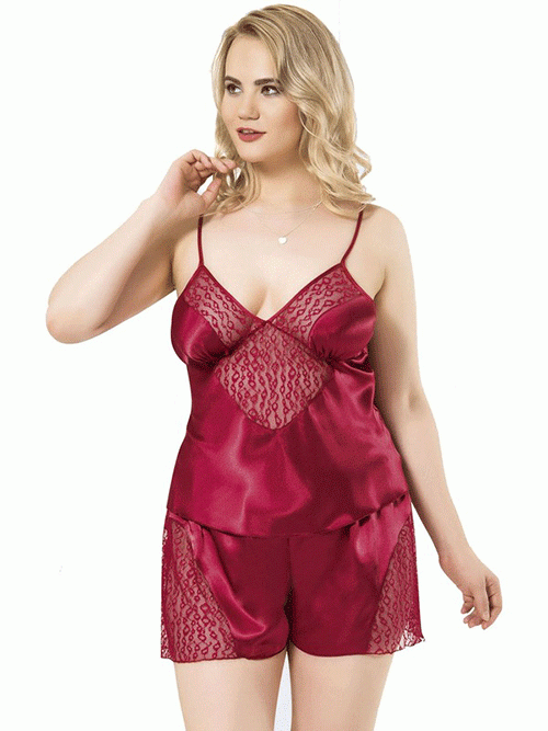Сатенен комплект Babydoll P-1017