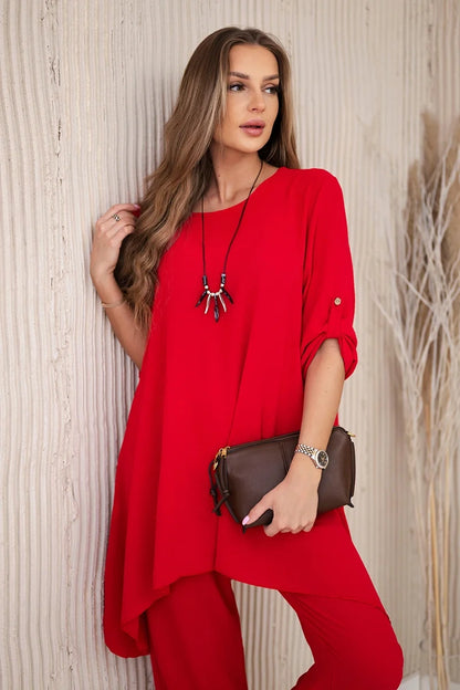 Комплект от блуза с панталон и висулка 1025A