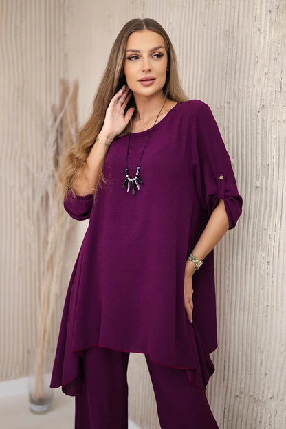 Комплект от блуза с панталон и висулка 1025A