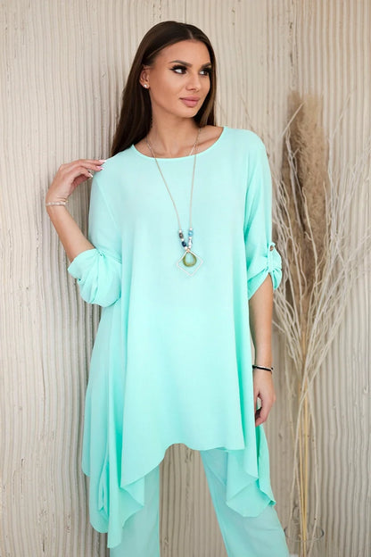 Комплект от блуза с панталон и висулка 1025A