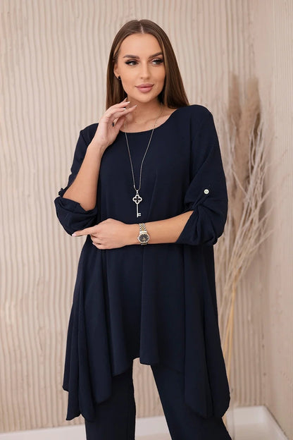 Комплект от блуза с панталон и висулка 1025A