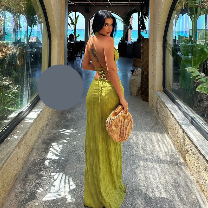 Летен комплект от пола и топ с връзки EO-1028