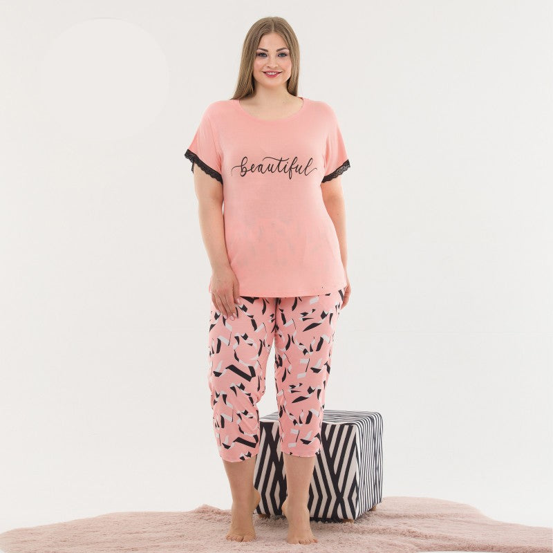 Макси пижама с къс ръкав и 7/8 клин 10601