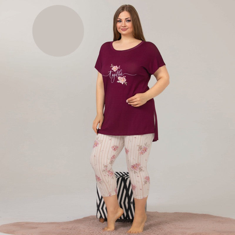 Пижама с къс ръкав и 7/8 клин 10611
