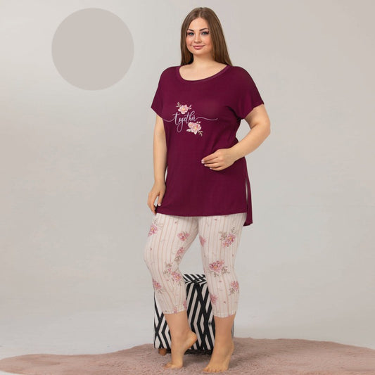 Пижама с къс ръкав и 7/8 клин 10611