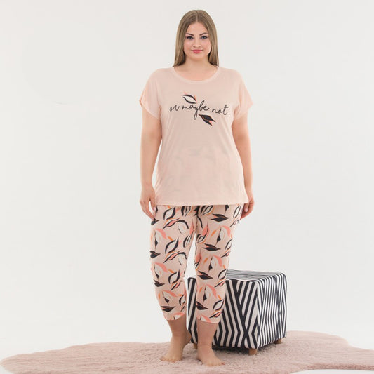 Дамска пижама с къс ръкави 7/8 клин 10613