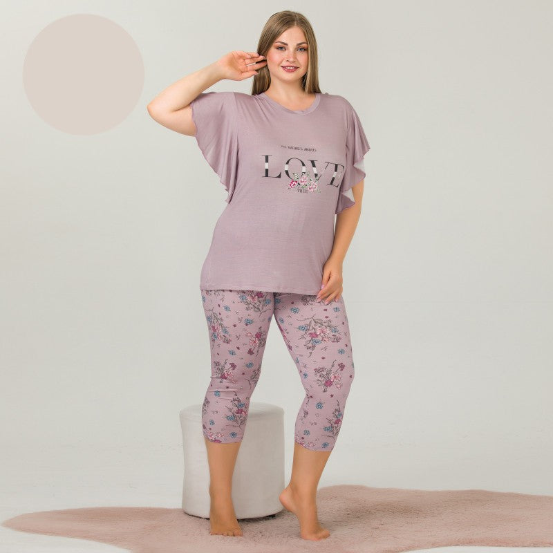 Пижама с къс ръкав и клин 10628