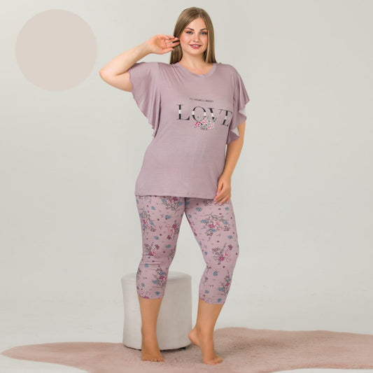 Пижама с къс ръкав и клин 10628