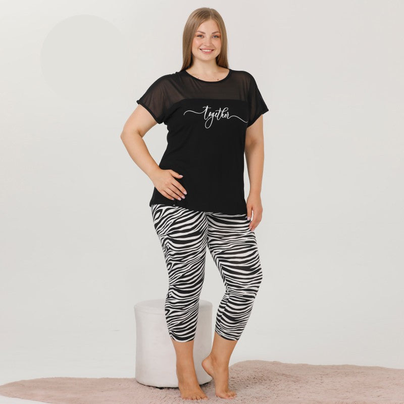 Пижама с къс ръкав в макси размер 10638