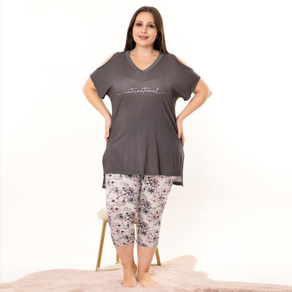 Дамска пижама от туника с клин LY-10705