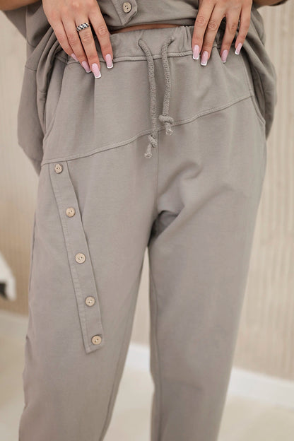 Oversize памучен комплект от суитчер с панталон ART10853