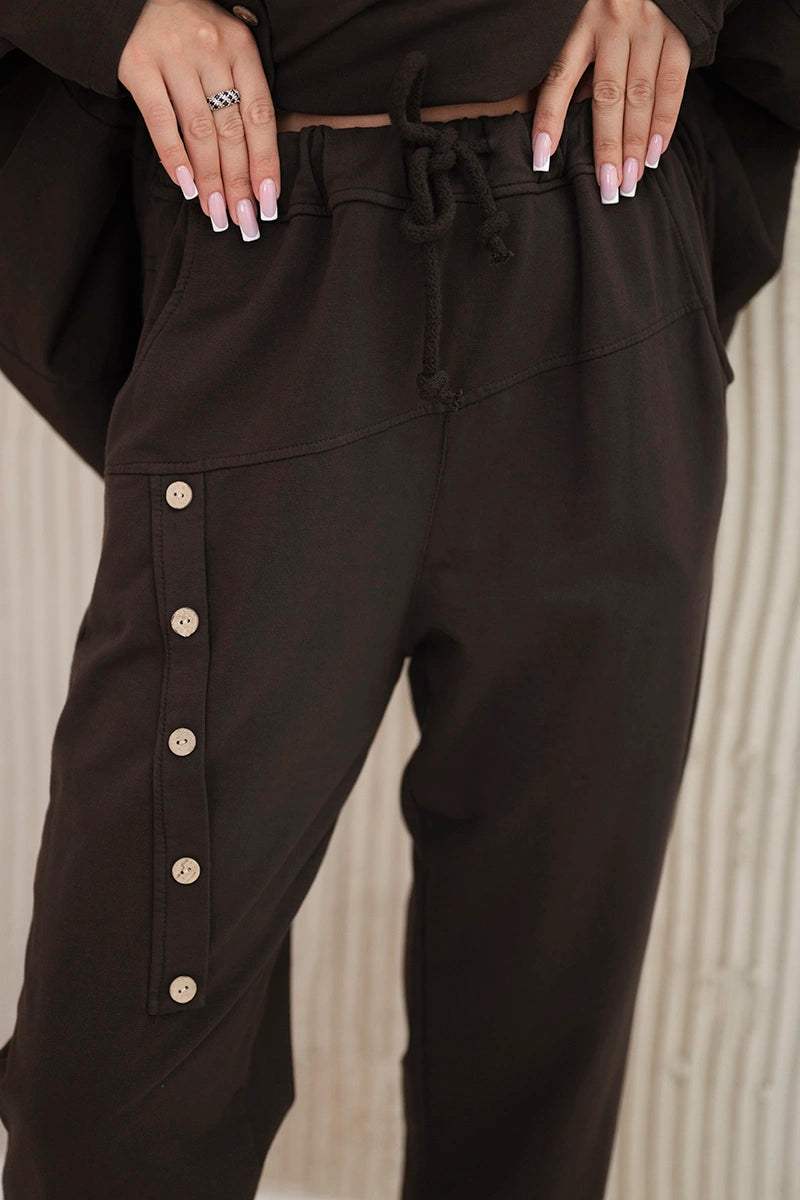 Oversize памучен комплект от суитчер с панталон ART10853