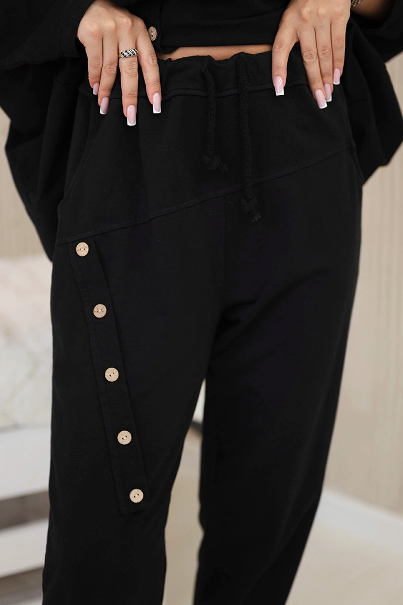 Oversize памучен комплект от суитчер с панталон ART10853